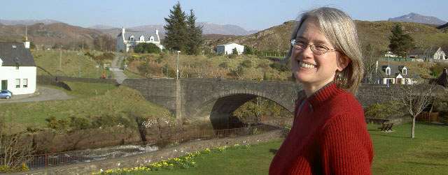 Cynthia in Scotland, without any musical instruments